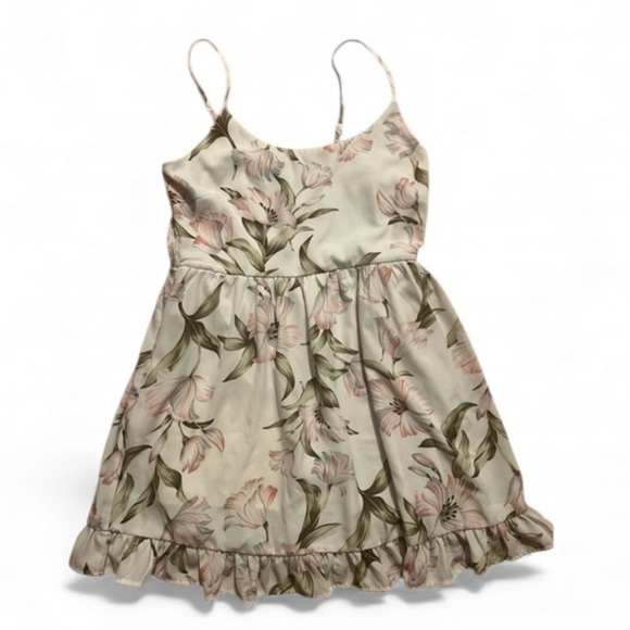 Ijoah Dresses & Skirts - Floral Mini Dress in White and Pink